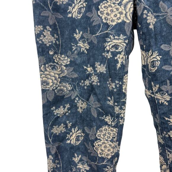 Lauren Ralph Lauren Stretch Cotton Floral Blue Jeans Mid Rise Straight Leg sz 6 - Picture 6 of 16